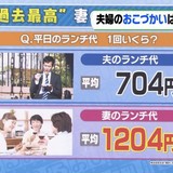 夫と妻の昼食にかかる金額の統計をとった結果